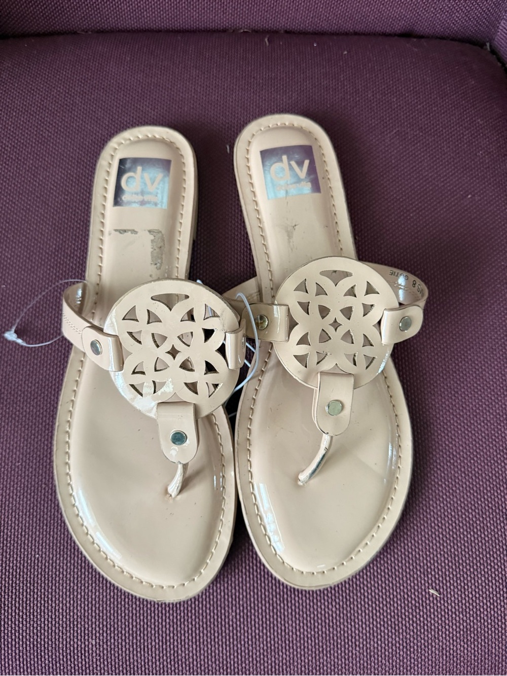 DV by Dolce Vita Nude Cutout Medallion Thong Sandals